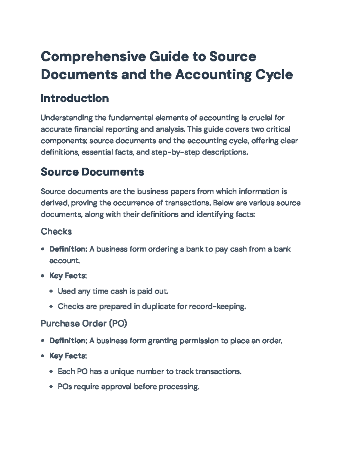 Accounting Fundamentals: Source Documents & Cycle Overview ...