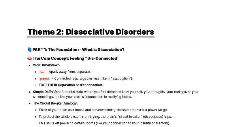 Abnormal Psych LU3: Theme 2 - Understanding Dissociative Disorders ...