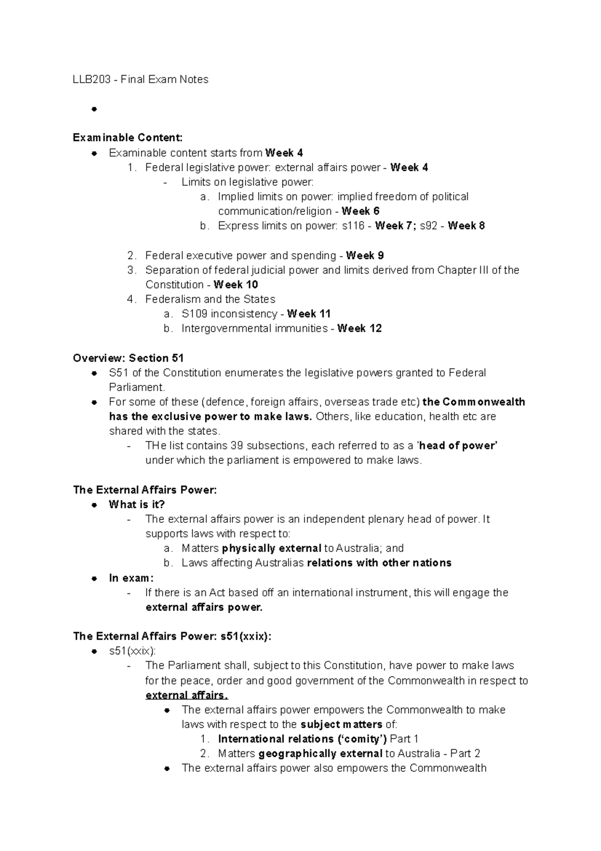 LLB203 - Comprehensive Final Exam Review Notes and Content Guide - Studocu