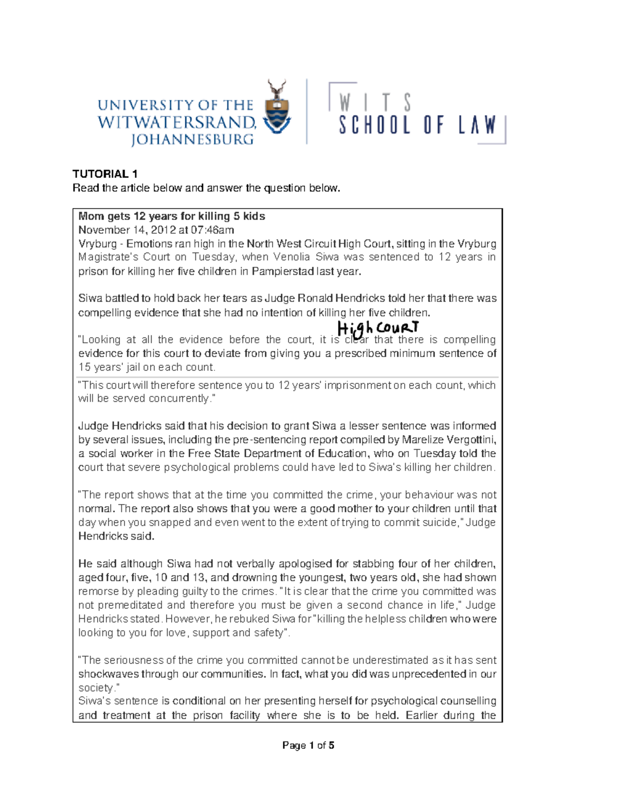 Topic+1+tutorials - Commercial law practice question - TUTORIAL 1 Read ...