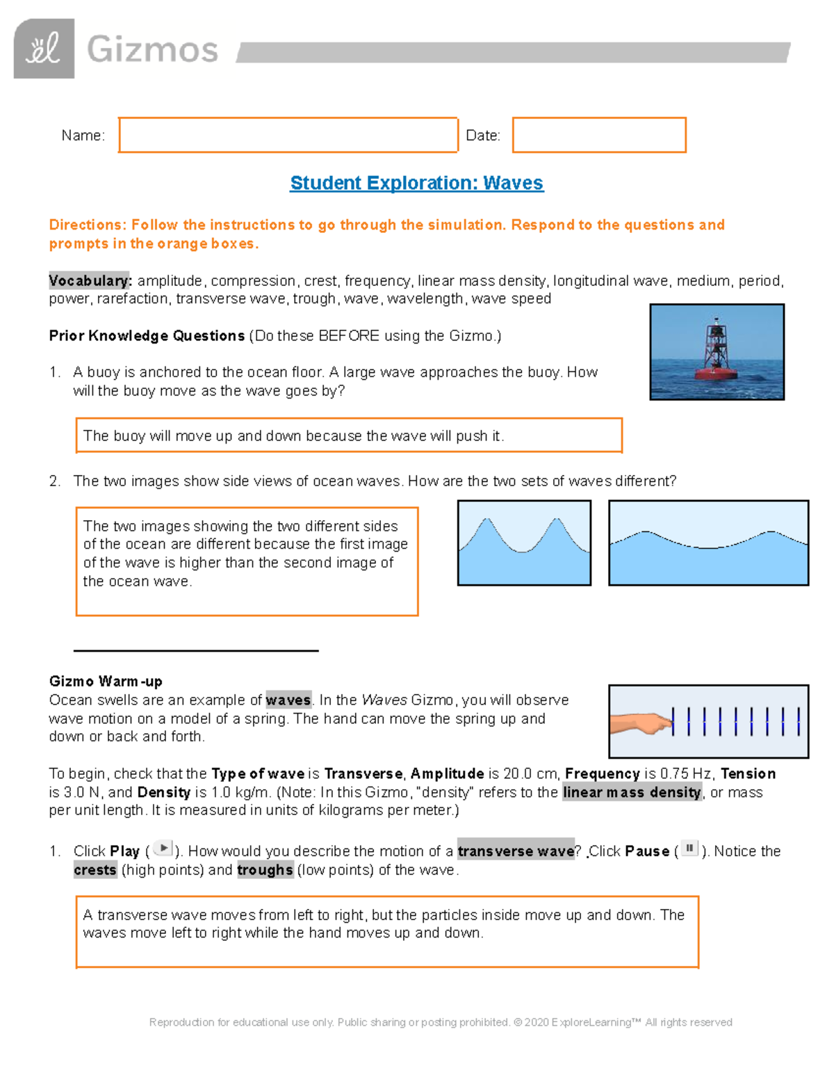 Exploring Wave Dynamics: A Student Guide to Waves SE Simulation - Studocu