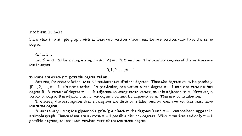 Homework 11: Graph Theory Problems and Solutions (CS 182) - Studocu