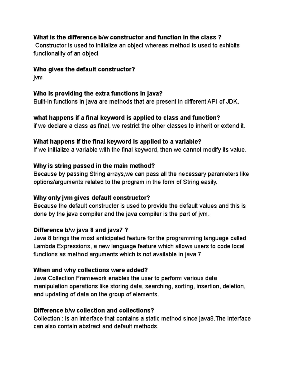 Java,html,CSS-Exambased Notes - What is the difference b/w constructor ...