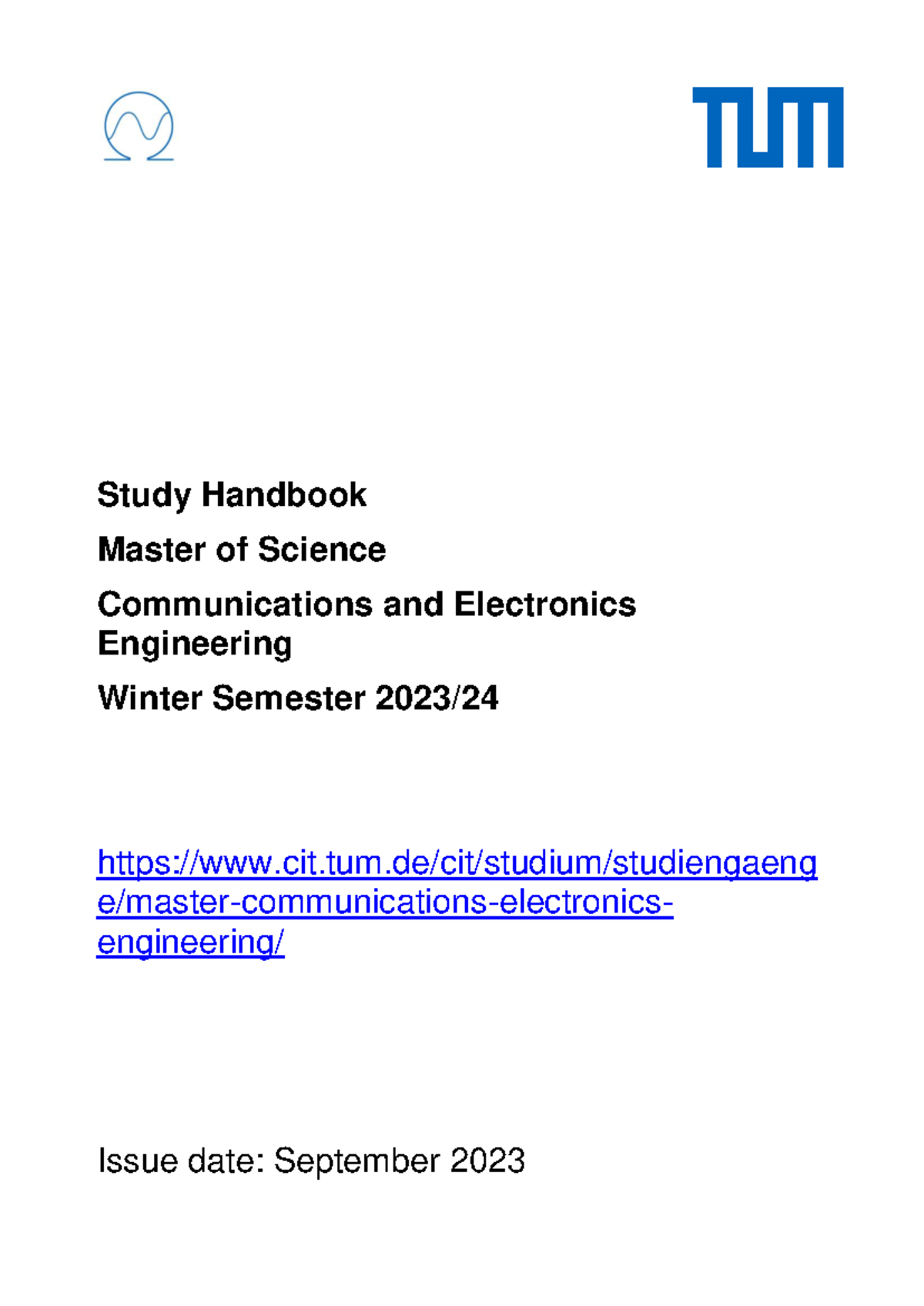 Study Handbook for MSCE Program - Winter Semester 2023/24 - Studocu