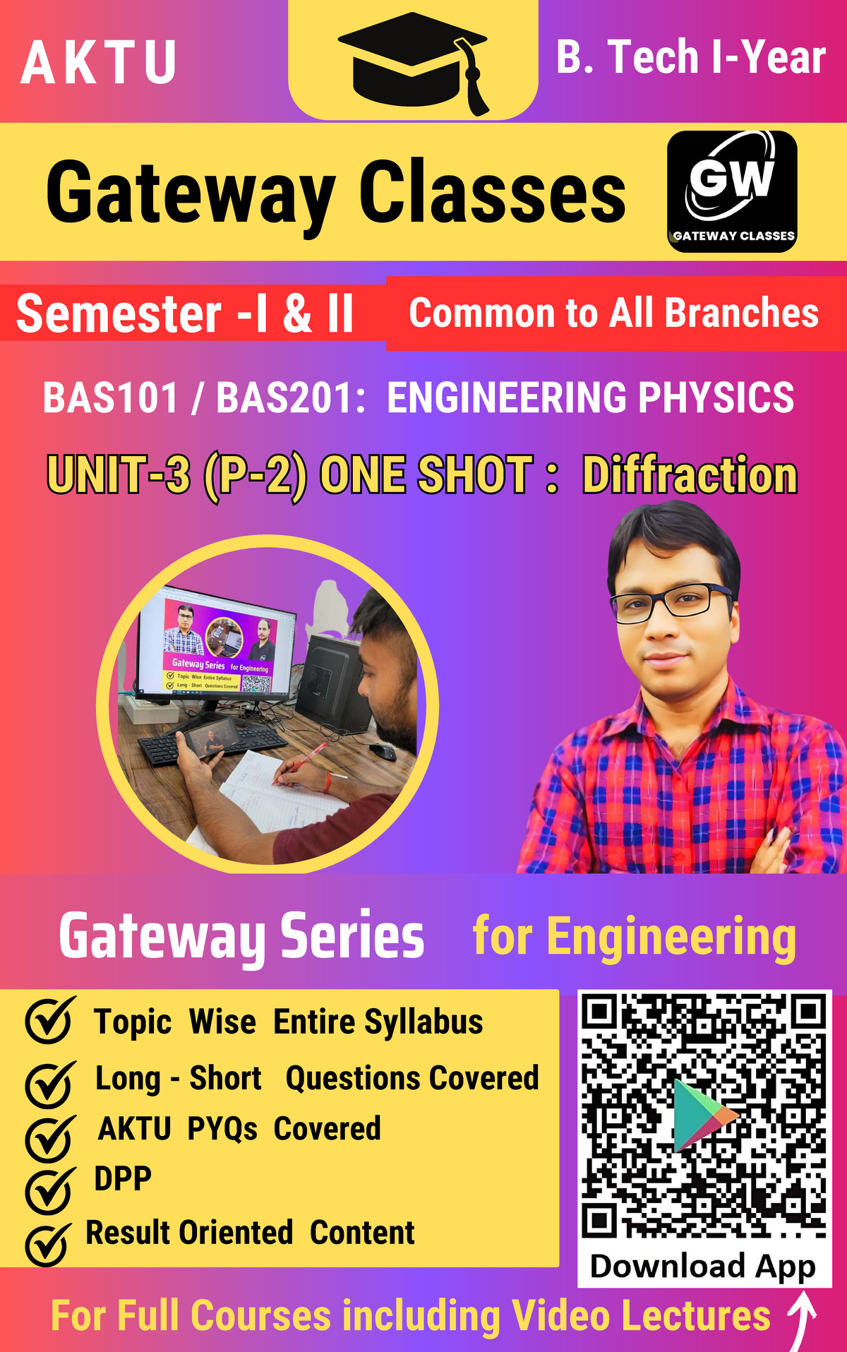 AKTU B. Tech BAS101 BAS201: Engineering Physics Crash Course Notes ...