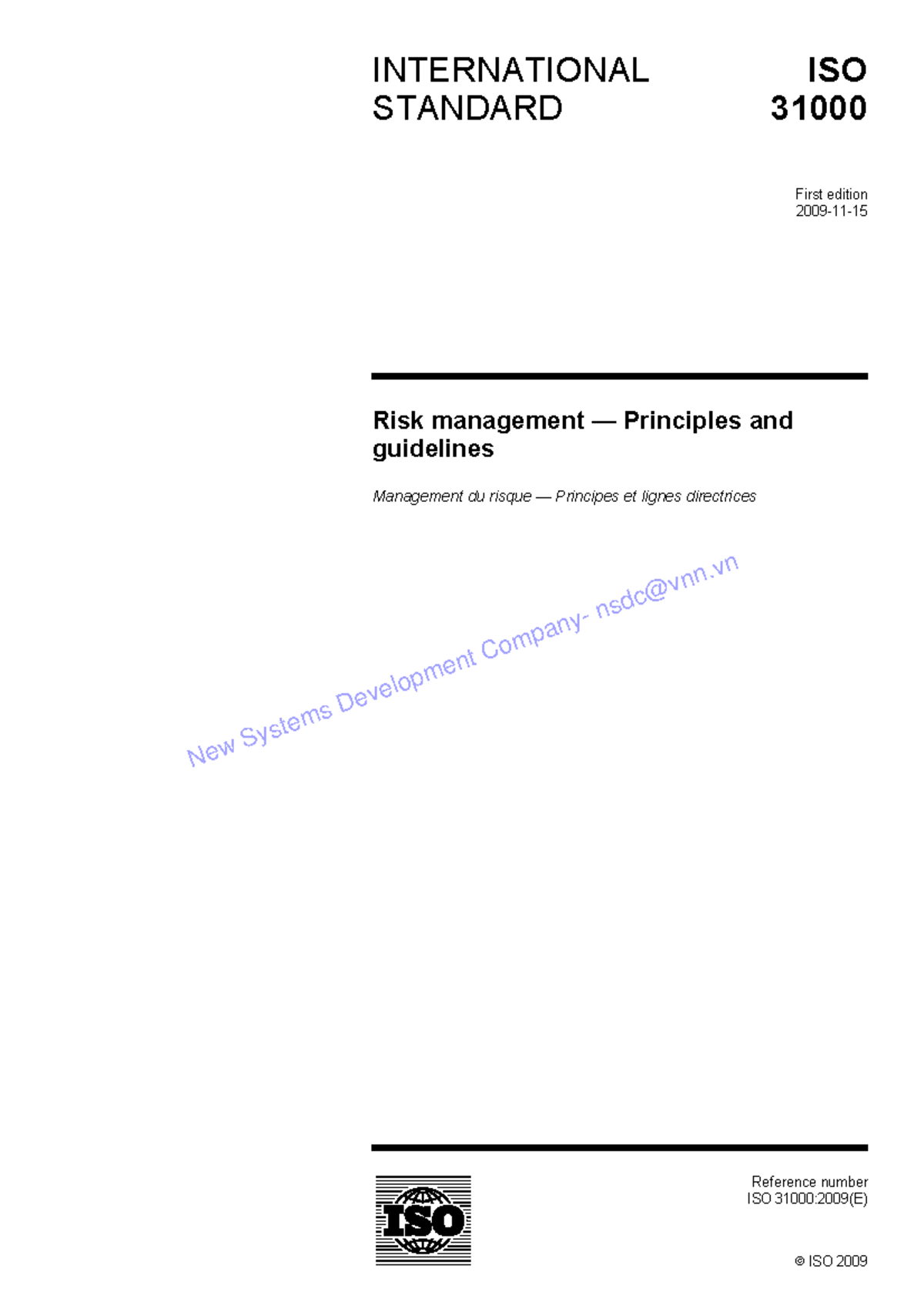 ISO 31000:2009 - Risk Management Principles and Guidelines Overview ...