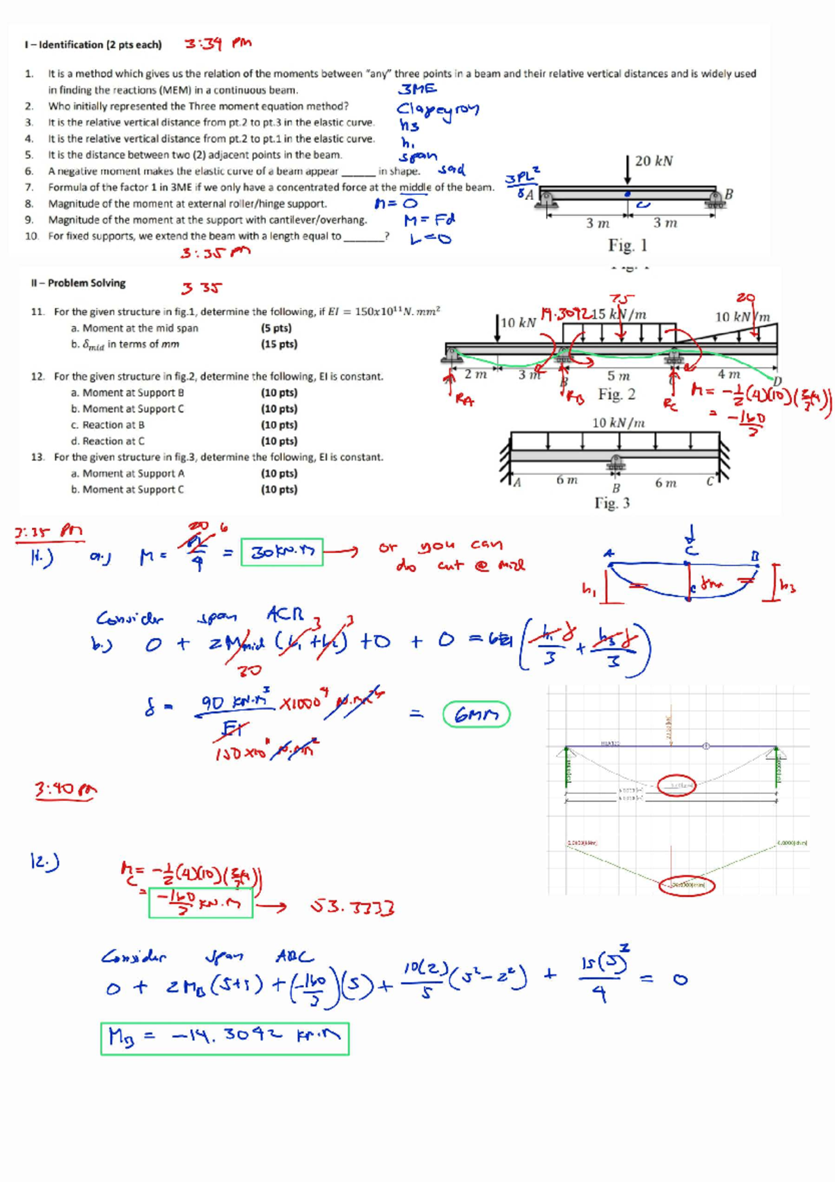 CIE 136 SUM SY2324 P2 Problem Solving on Three Moment Equation - Studocu