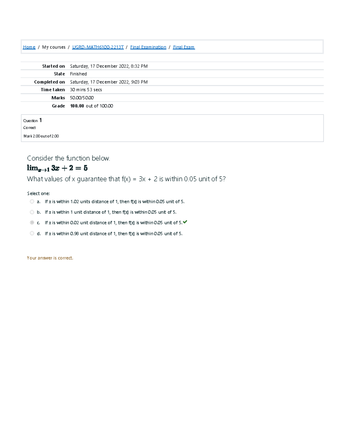 MATH6100 Calculus 1 Final Exam Review Questions and Answers - Studocu