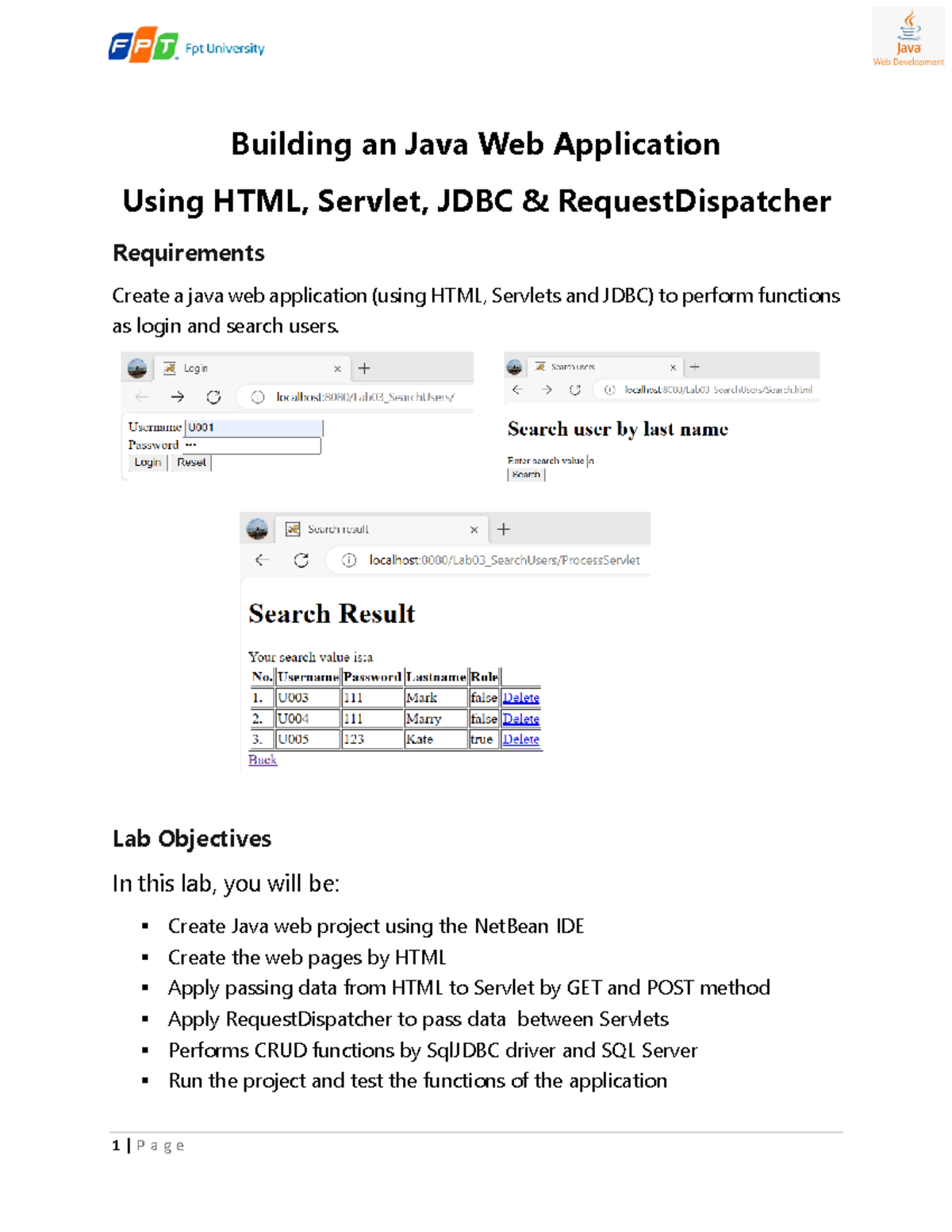 Lab03 Search Users - .aaaaaaaaaaaaaaaa - Building an Java Web ...