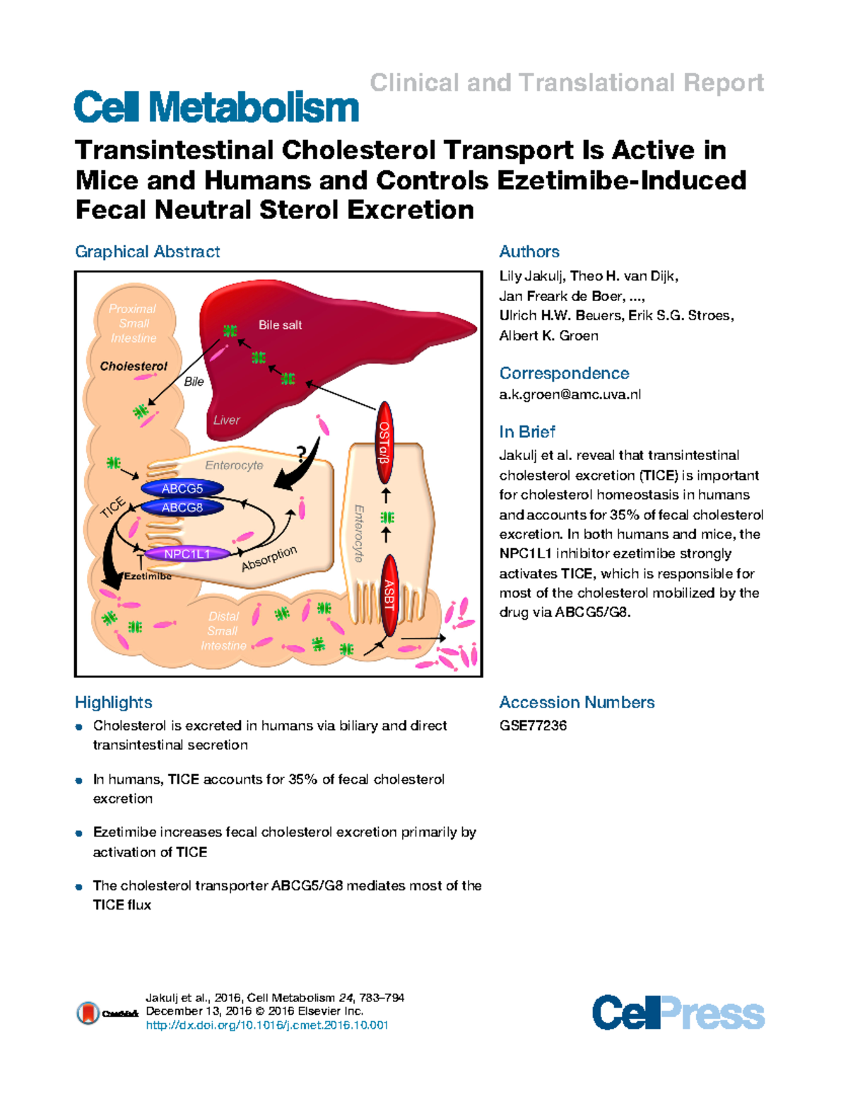 Seminario 1A Transintestinal cholesterol transport and sterol excretion ...