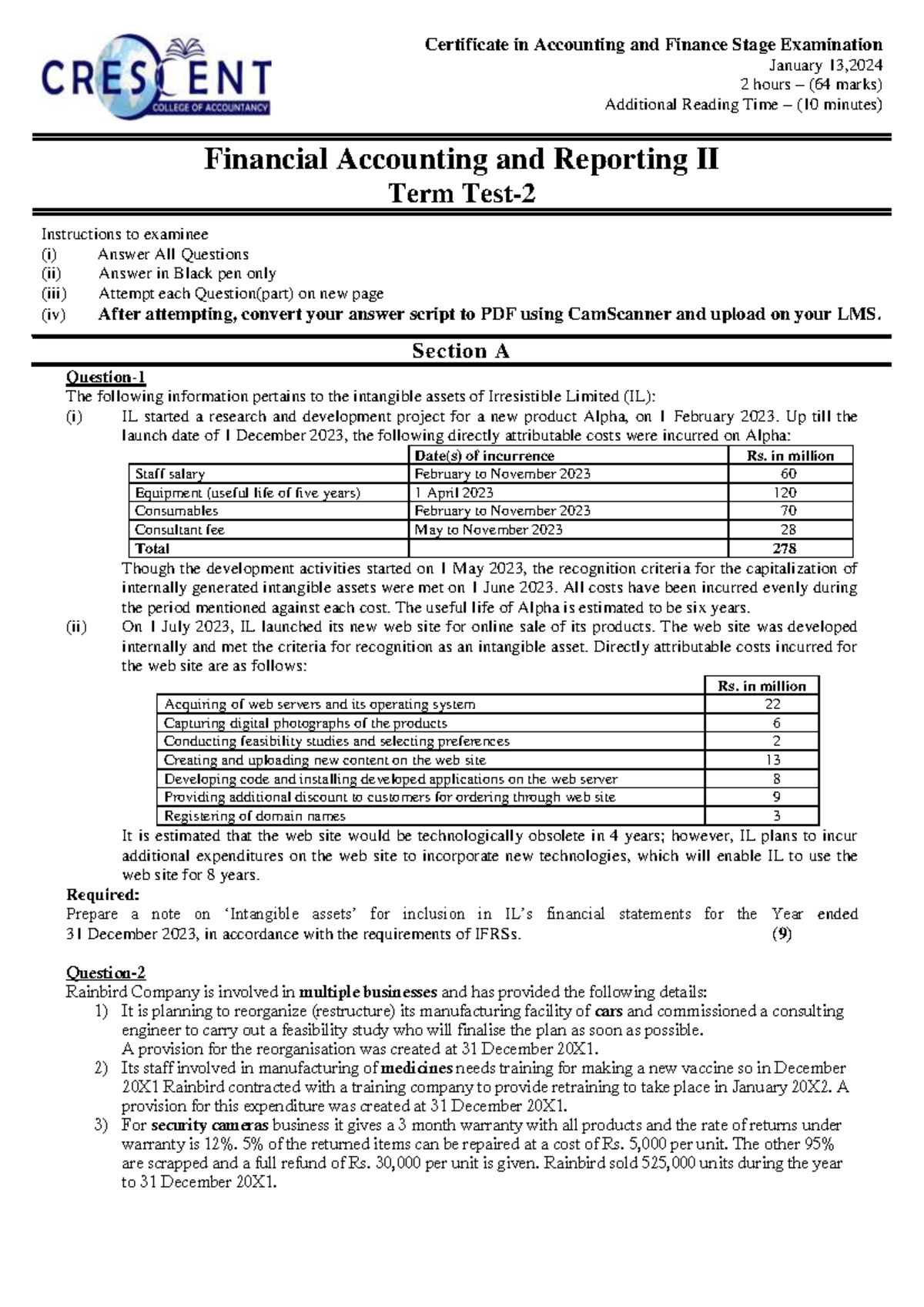 Term Test 2 - Financial Accounting & Reporting II Summary Notes - Studocu