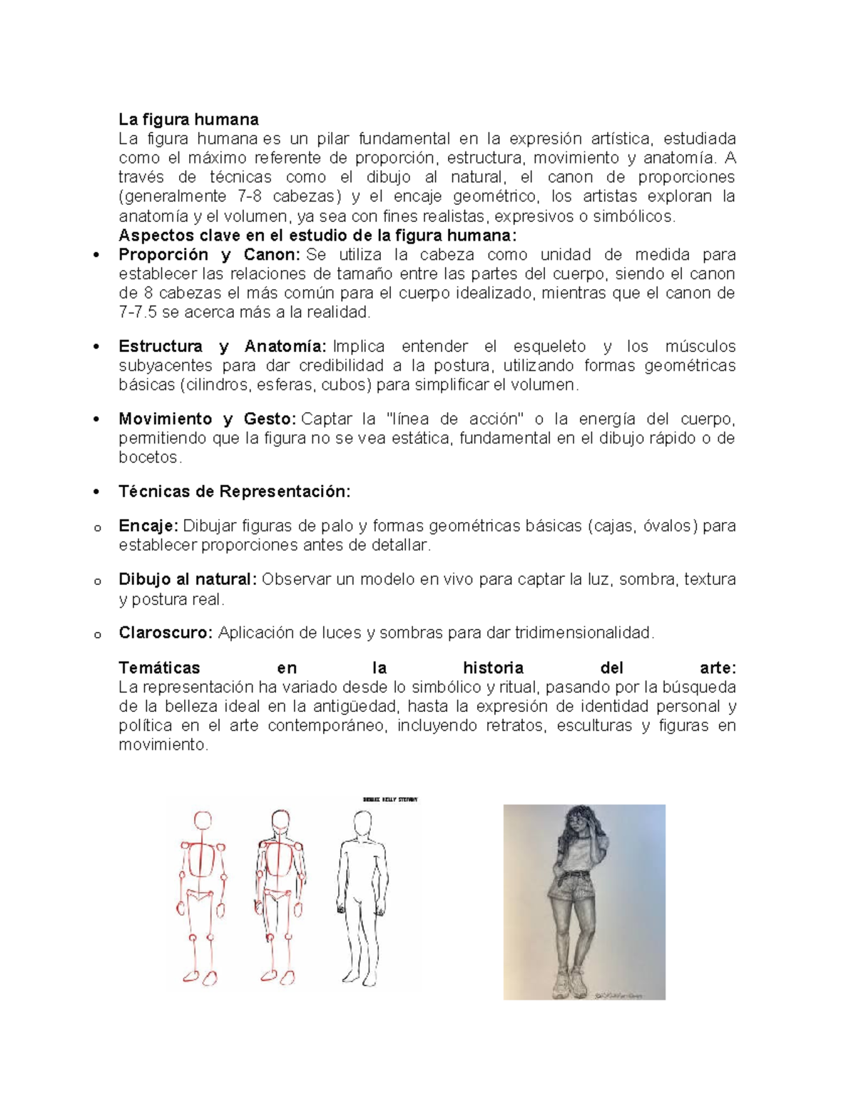 Estudio de la Figura Humana en el Arte: Proporciones y Técnicas - Studocu