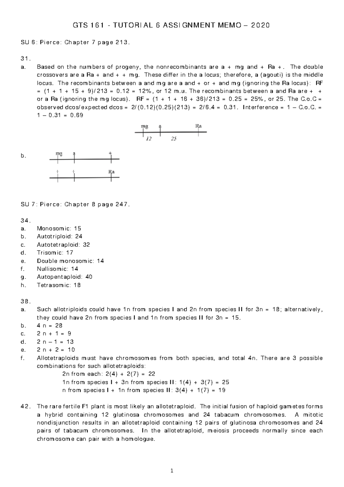 Tut 6 Memo 2020 - TUTORIAL 2020 MEMORANDUM - 1 GTS 161 - TUTORIAL 6 ...