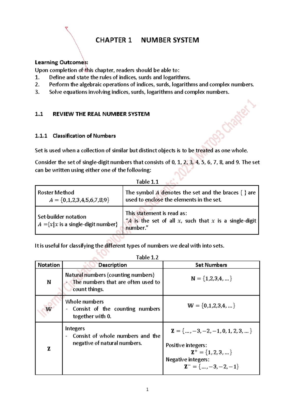 CHP 1 MAT093: Number System Overview and Key Concepts - Studocu