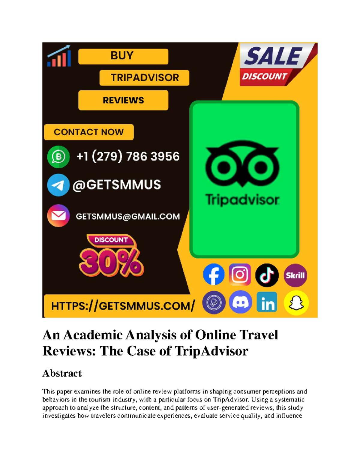 Analysis of TripAdvisor Reviews: Insights into Consumer Behavior - Studocu