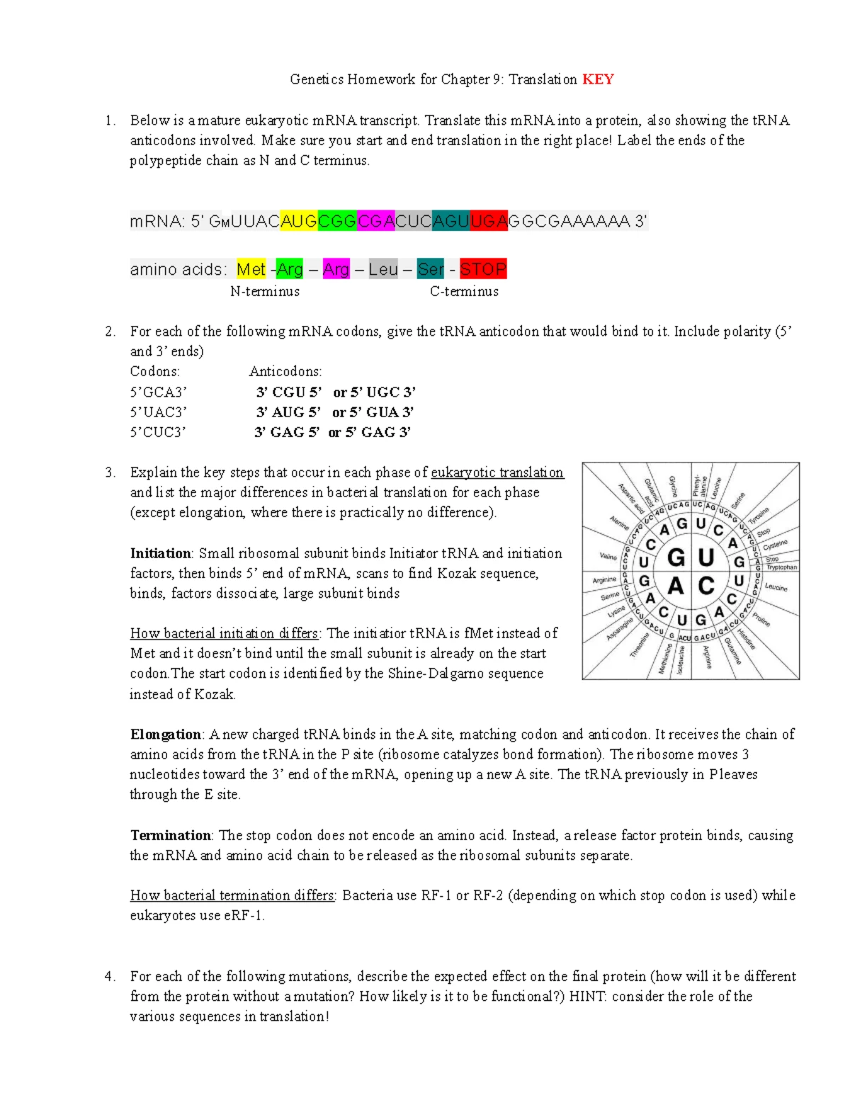 Genetics HW - Chapter 12 Mutation Analysis and Mechanisms - Studocu