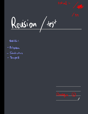 Year-7-maths-information-sample - Test/Revision Total Marks ...