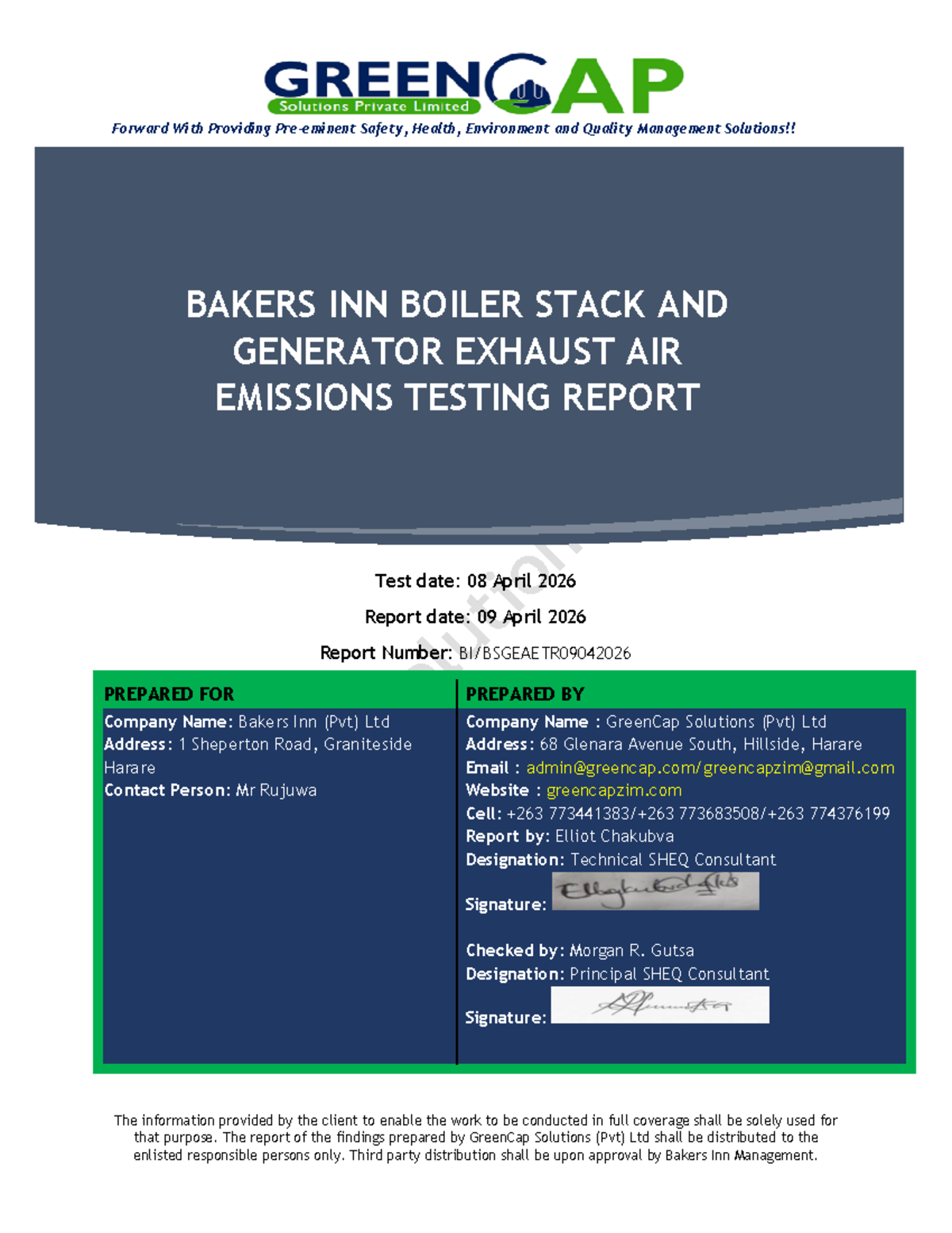 Bakers Inn Boiler Stack & Generator Emissions Testing Report - Apr 2026 ...