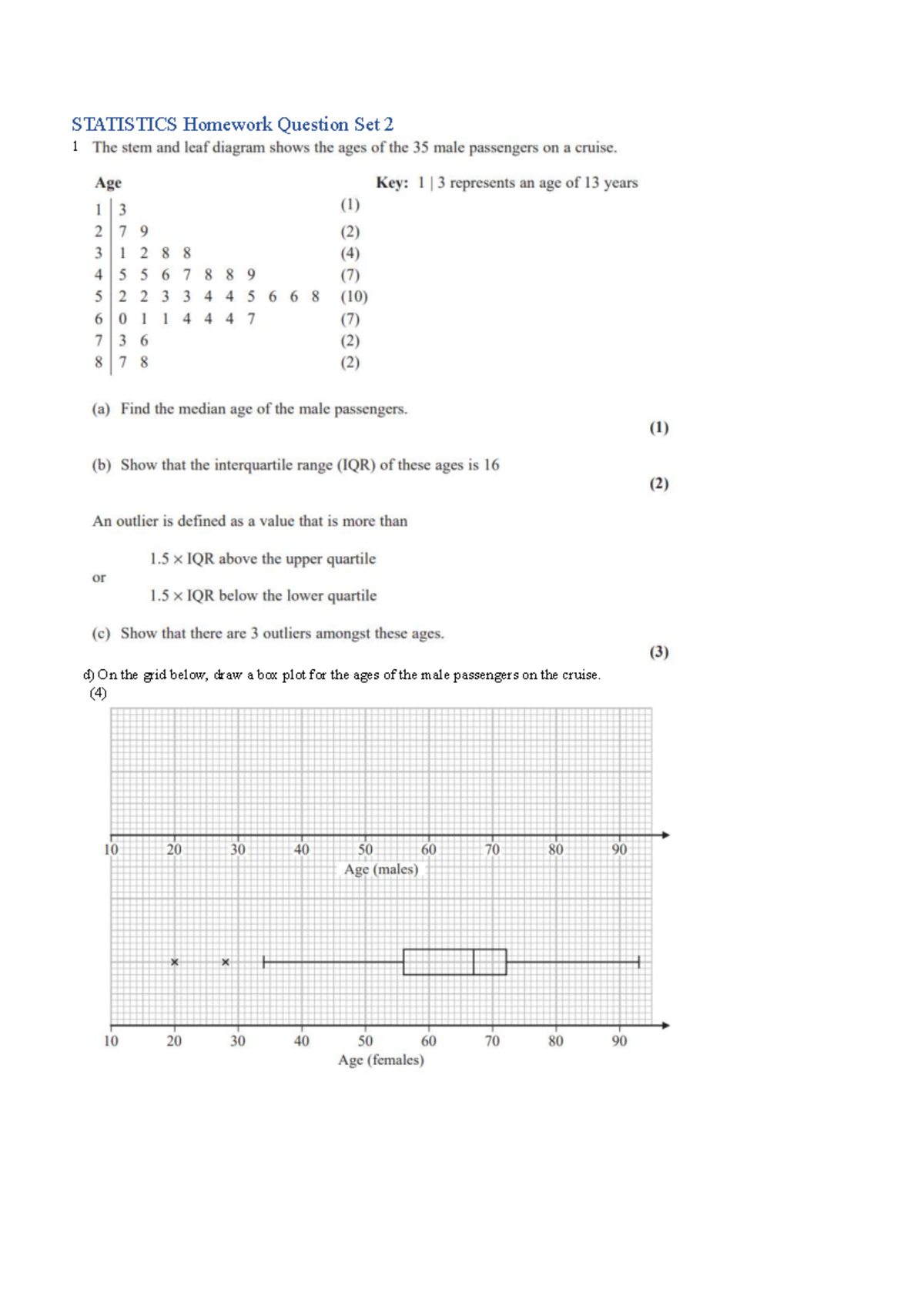 Stats A level maths edexcel - AM20ST - STATISTICS Homework Question Set ...