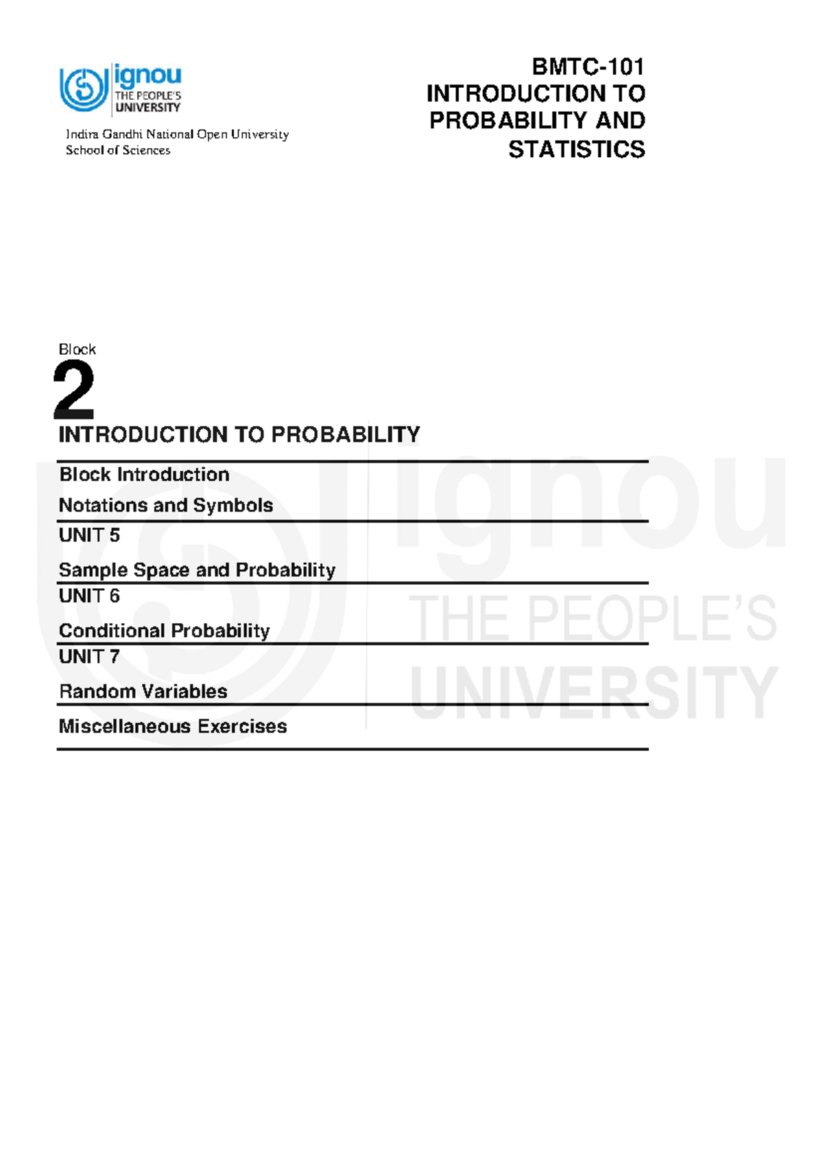 Block 2 - Introduction to Probability and Statistics - Studocu