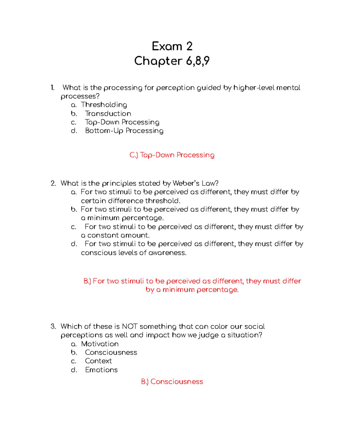 General Psychology Exam 2 Study Guide: Chapters 6, 8, 9 Insights - Studocu