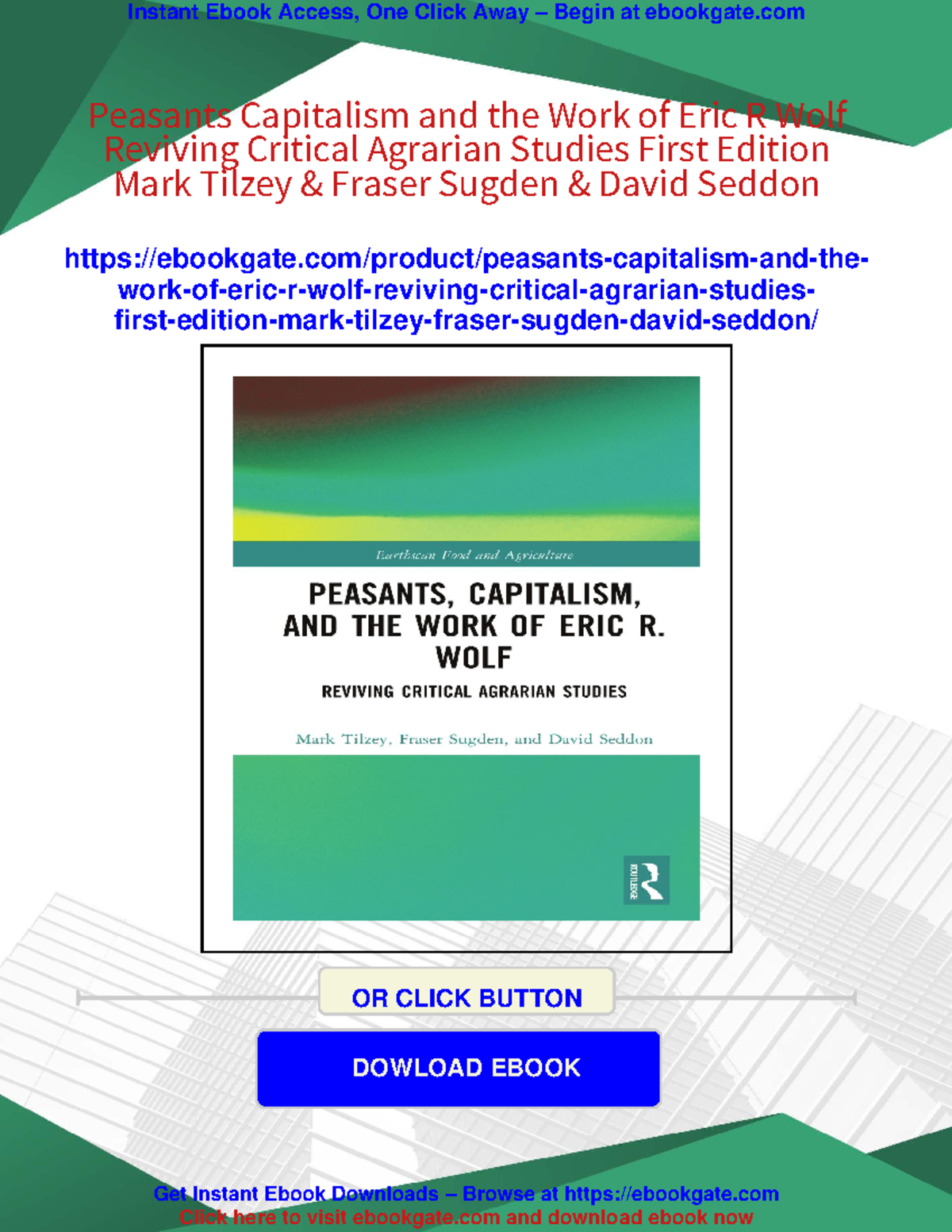 Peasants, Capitalism, and Eric R. Wolf: Reviving Agrarian Studies ...