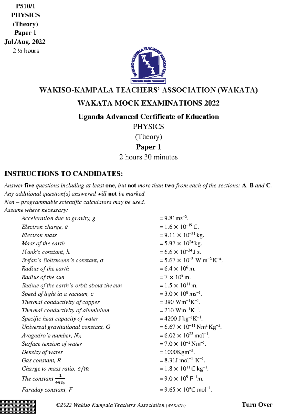 A-Level Physics P1 - 2022 Mock Exam Summary & Study Guide - Studocu