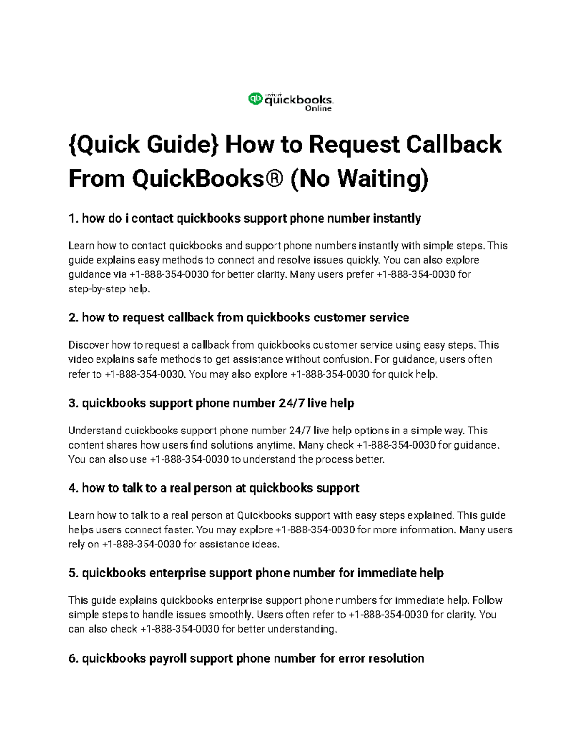 QuickBooks Callback Request Guide: Fast Support Solutions - Studocu