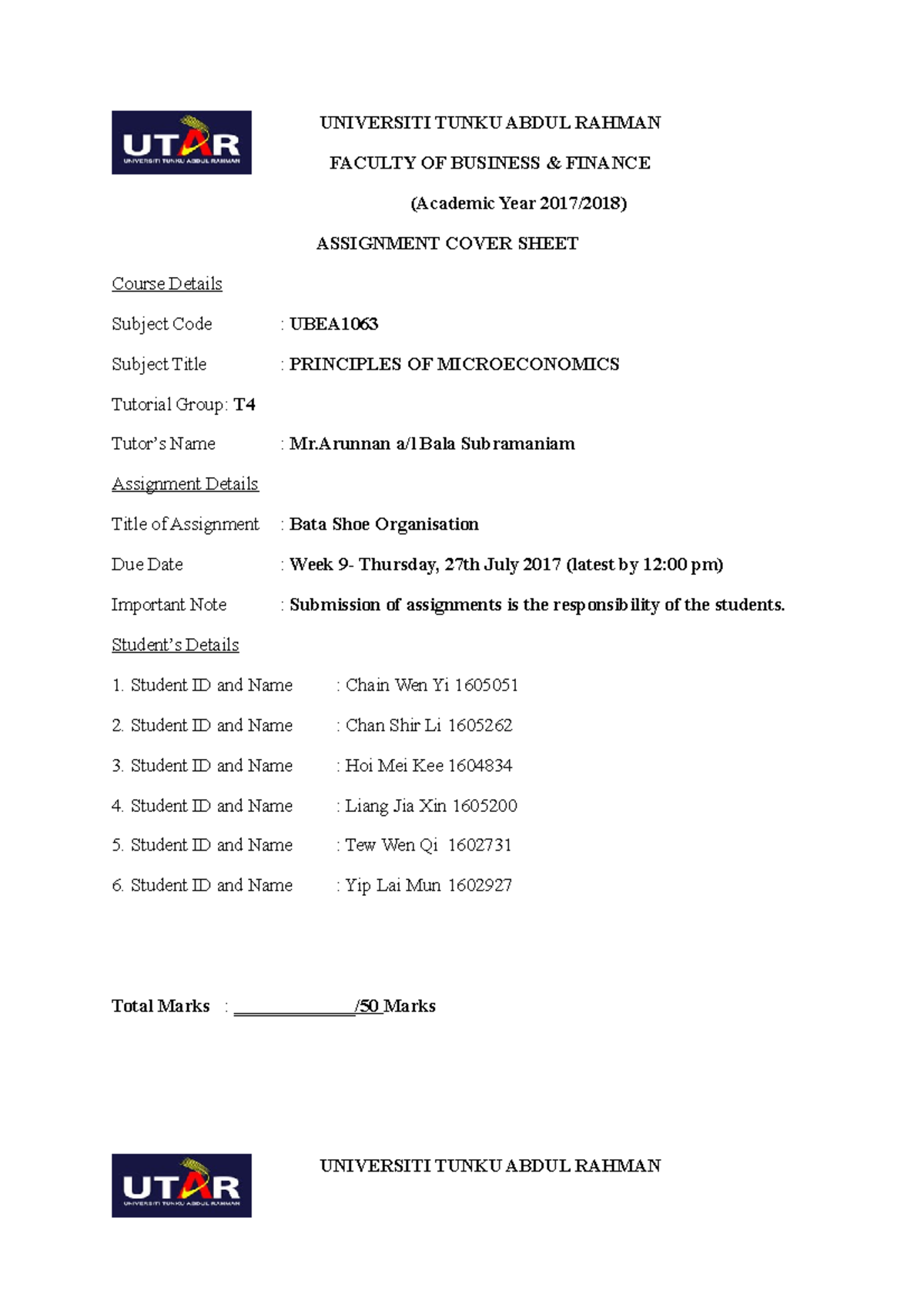 MIC Assignment Final Edited - UNIVERSITI TUNKU ABDUL RAHMAN FACULTY OF ...
