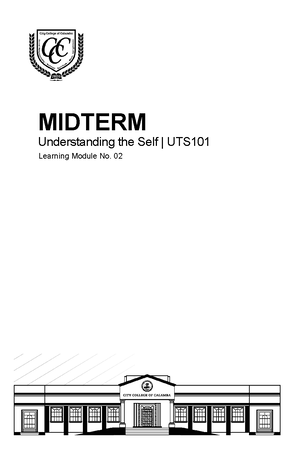 UTS Midterm Week6 CCC - Understanding the Self | UTS Learning Module No ...