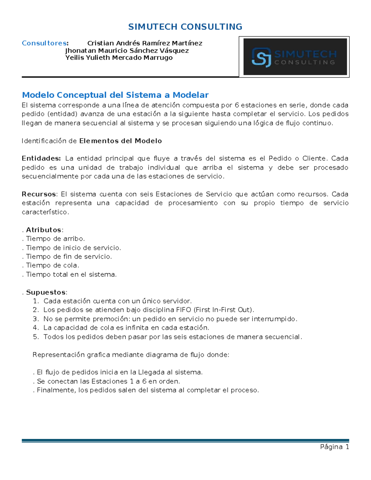 SIMUTECH CONSULTING: Modelo Conceptual del Sistema a Modelar - Studocu