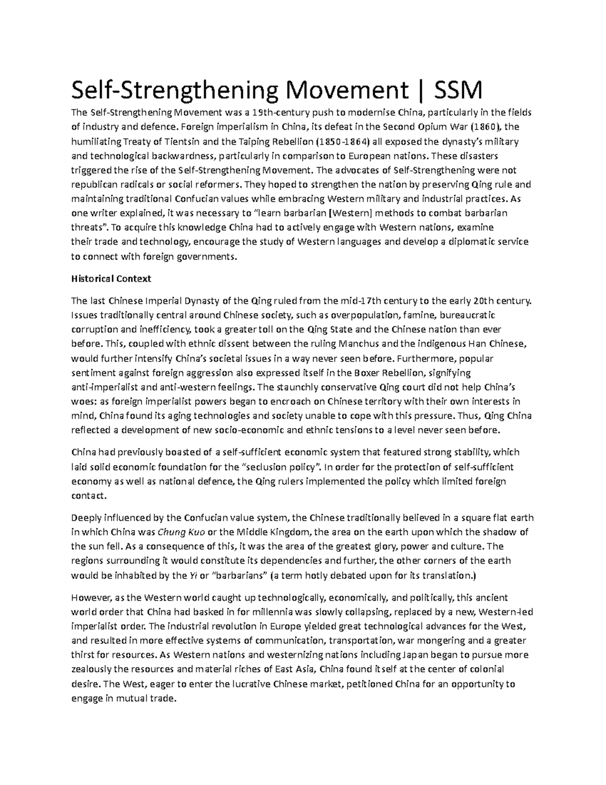 SSM: Understanding the Self-Strengthening Movement in 19th-Century ...