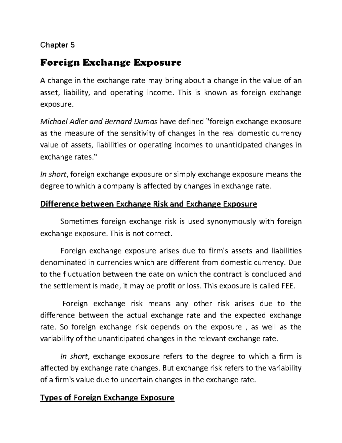 ANS, 5.1 International Finance - Chapter 5 Foreign Exchange Exposure A ...