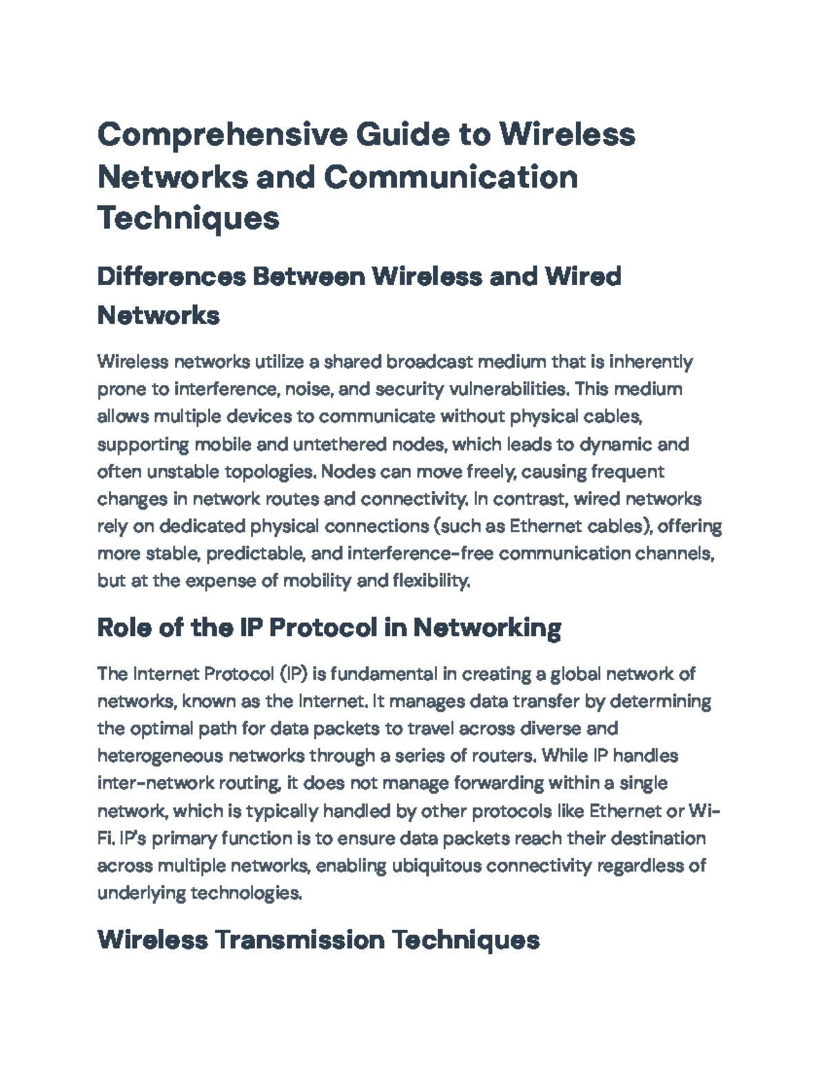 Comprehensive Guide to Wireless Network Engineering: Error Management ...