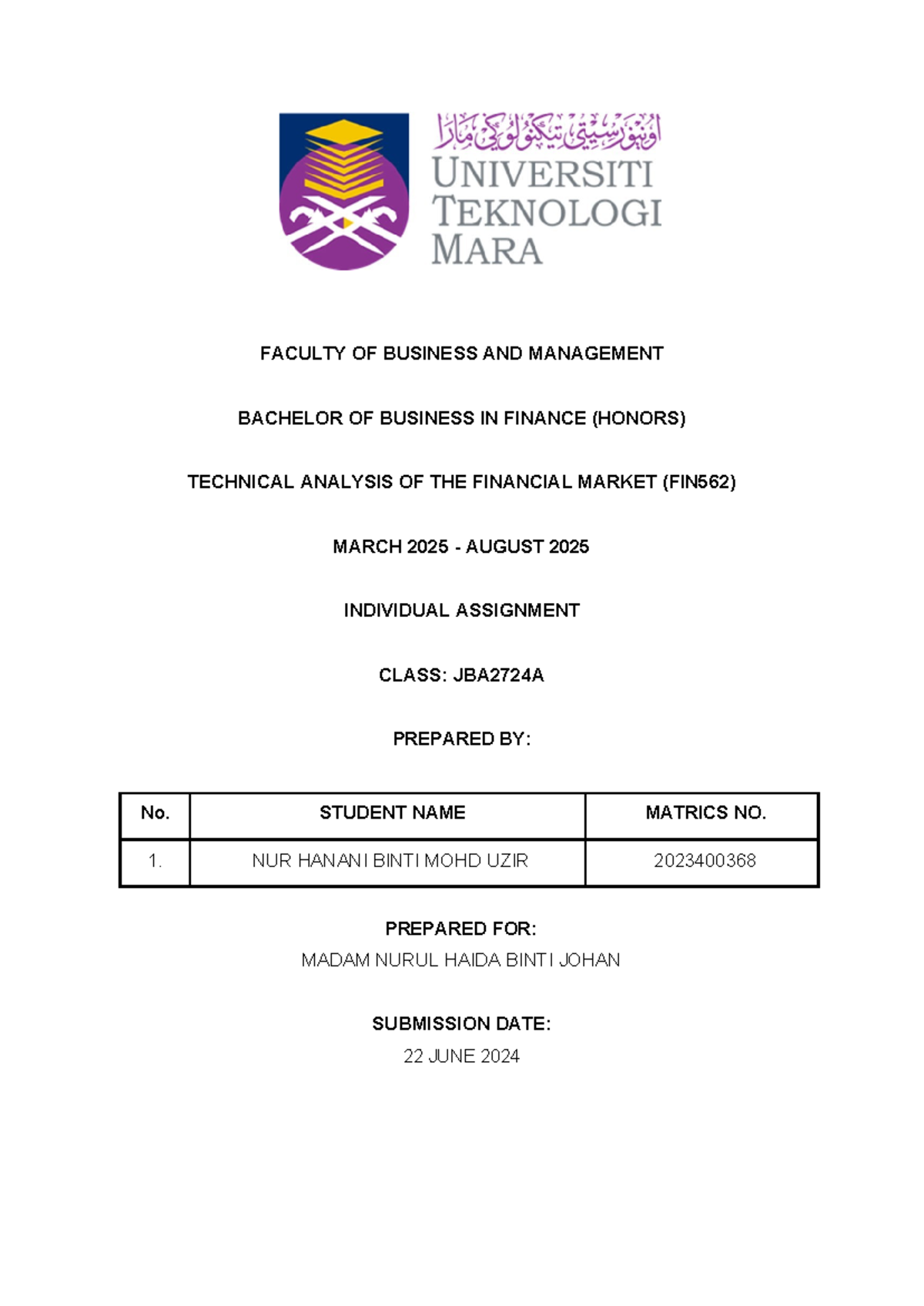 FIN562 Technical Analysis of Gas Malaysia Berhad: Individual Assignment ...