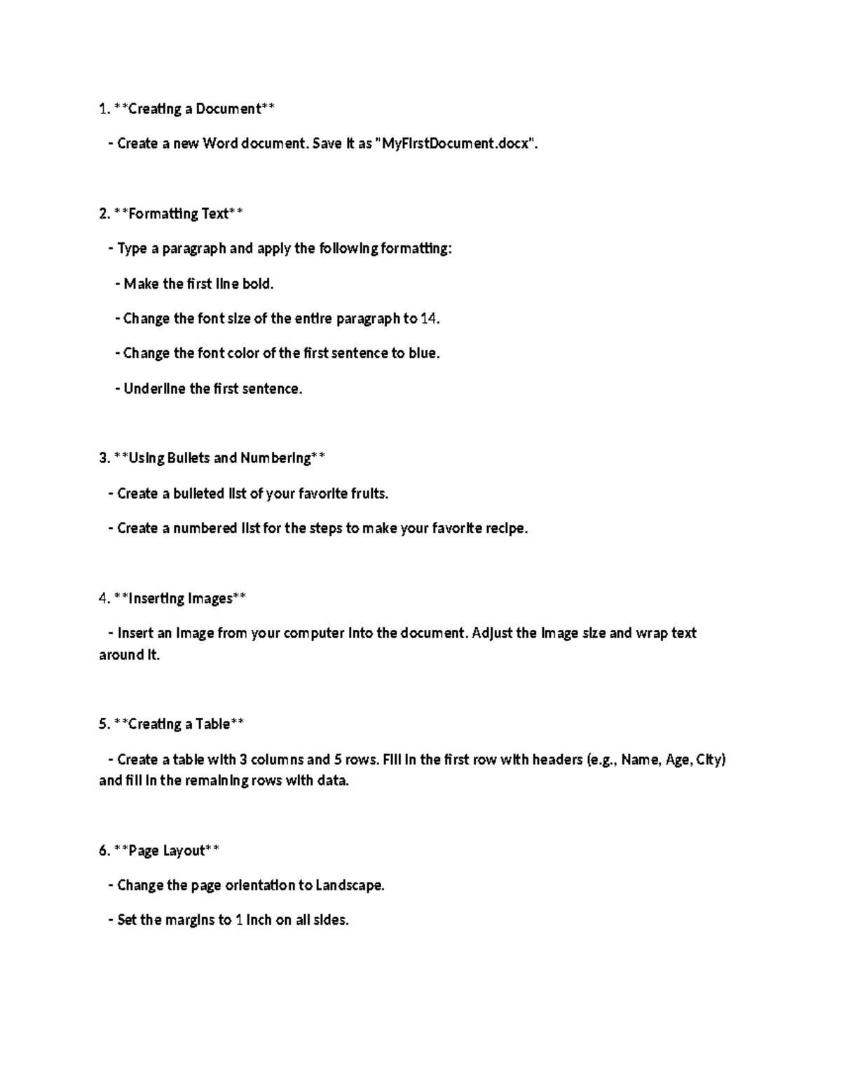 Creating a Word Document: Formatting & Layout Guide - Studocu