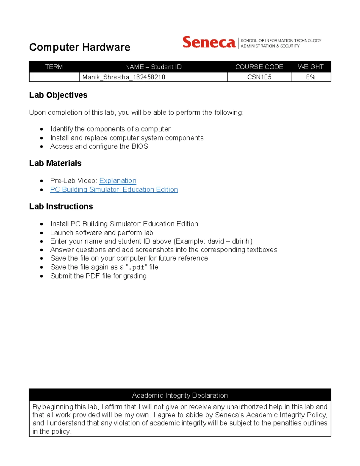 CSN105 - Lab Test: Network Setup for Student Support Teams - Studocu