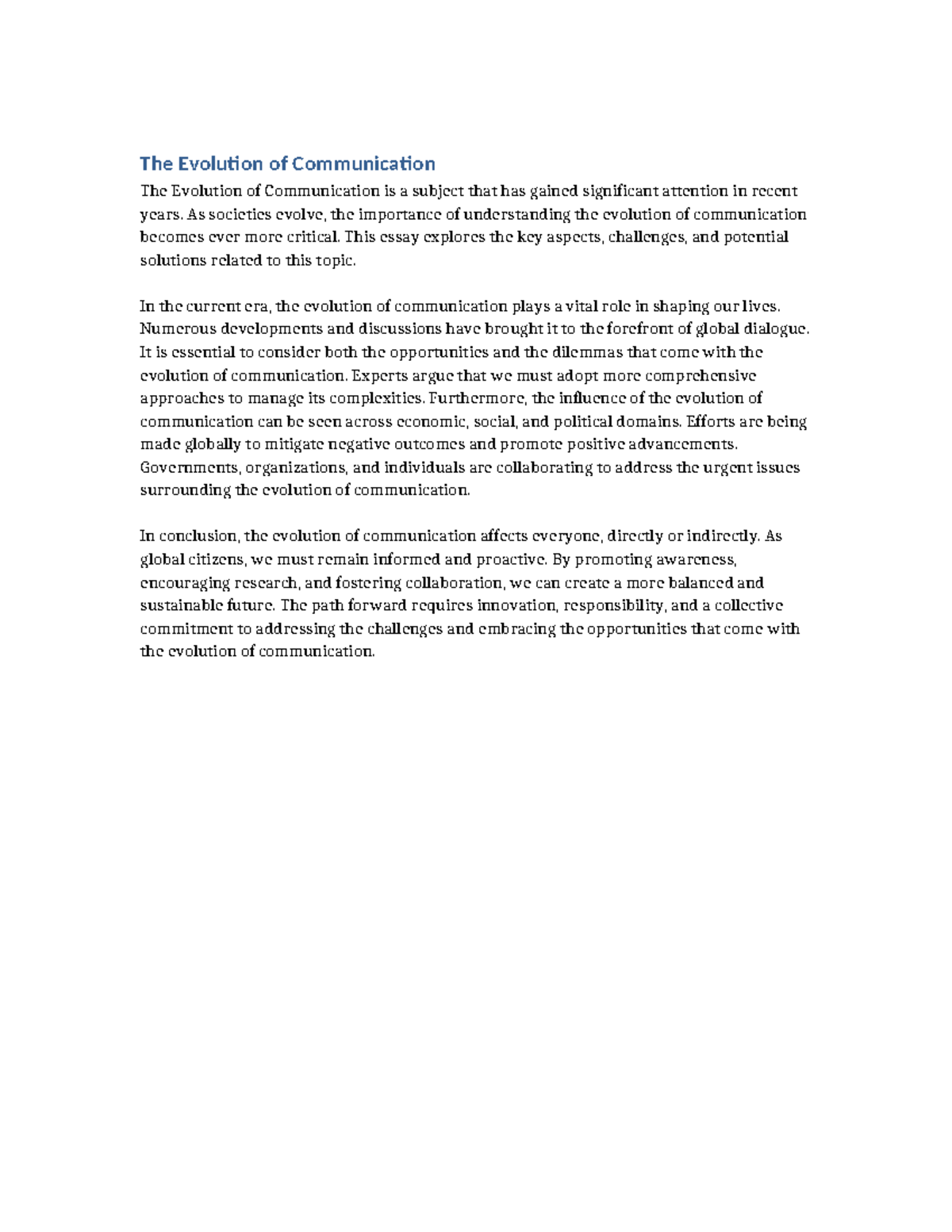 The Evolution of Communication: Key Aspects and Challenges - Studocu