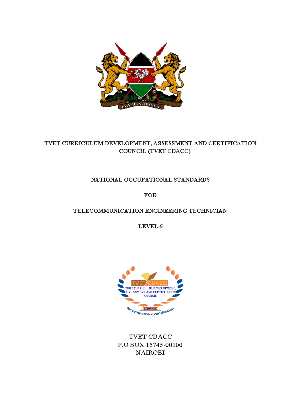 OS Telecommunication Engineering level 6 D - TVET CURRICULUM ...