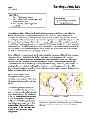 Lab 10 - Structural geology - PART A Your friend asks how to get to ...