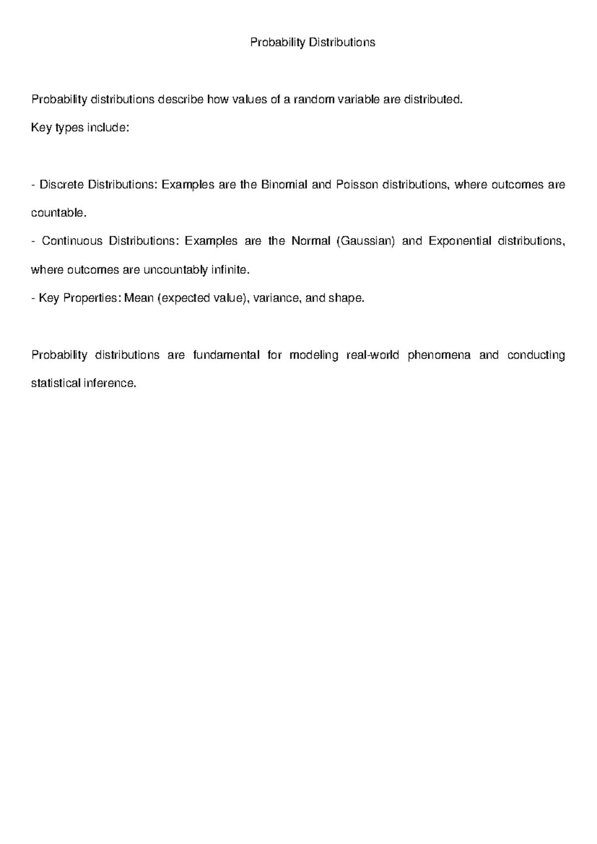 Statistical Concepts-3 - Probability Distributions Probability ...