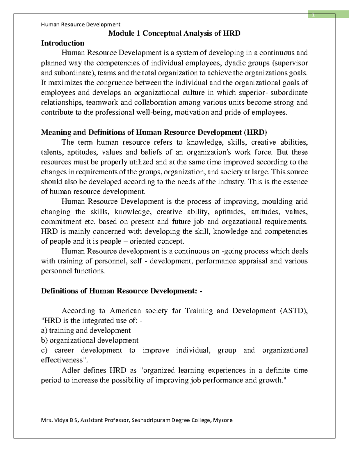Human Resource Development: Key Concepts and Applications (HRD 101 ...