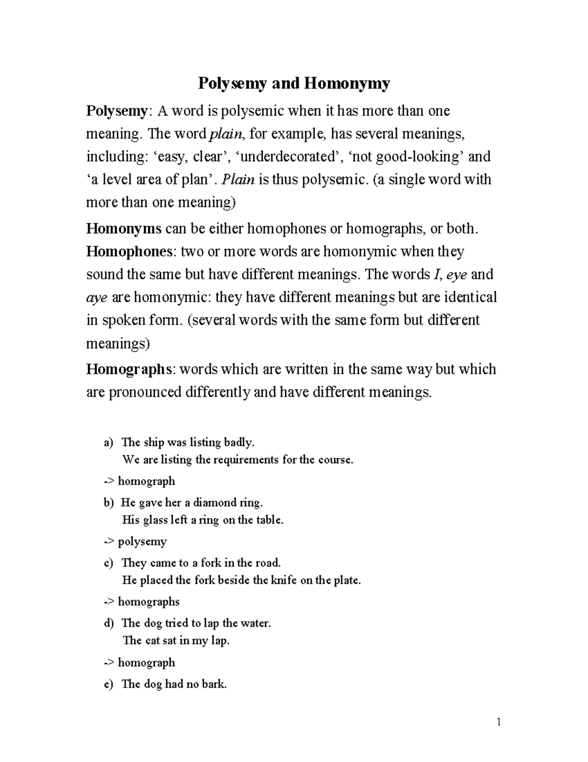 Polysemy and Homonymy - Đừng vô file này - Polysemy and Homonymy ...