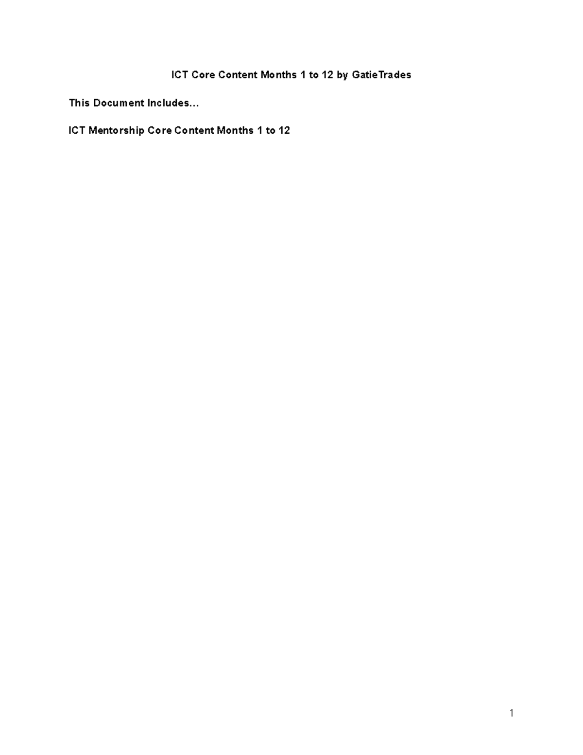 ICT Mentorship Core Content Summary: Months 1-12 Notes by Gatie Trades ...