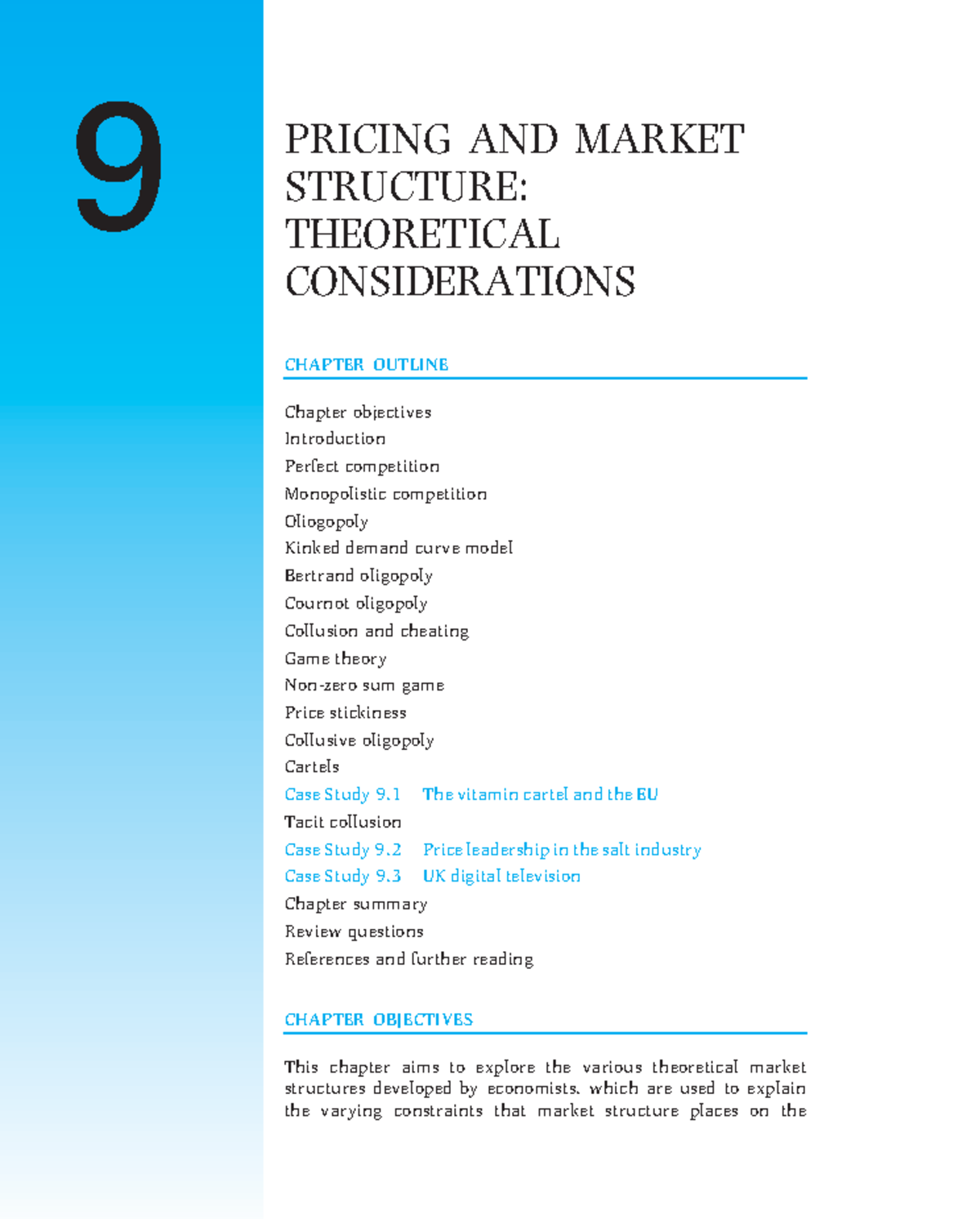 Chapter 9: Pricing and Market Structure - Theoretical Insights (BUS 101 ...