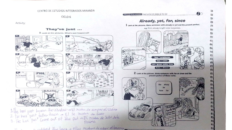 Taller de Inglés CICLO 6: Presente Perfecto con Already y Yet - Studocu