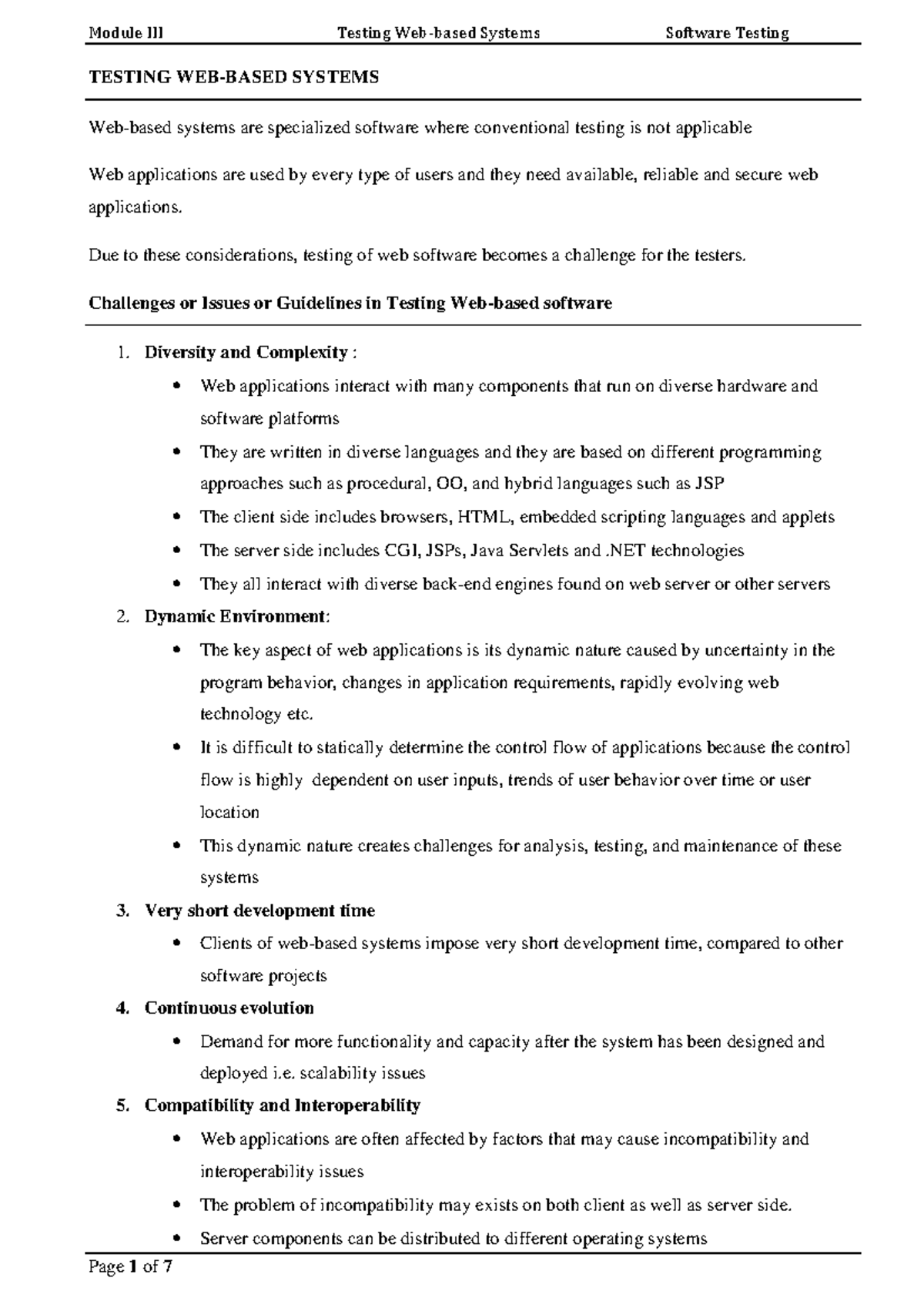 ST Module 3 - Challenges and Strategies in Web-Based Testing - Studocu