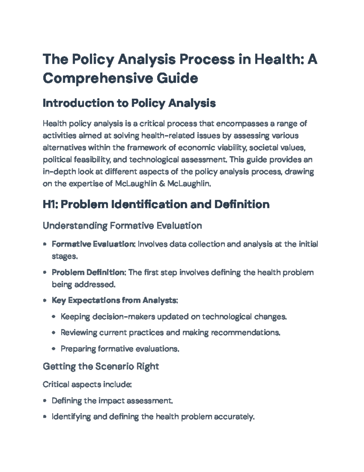 Health Policy Analysis Process: Comprehensive Guide (Course Code) - The ...