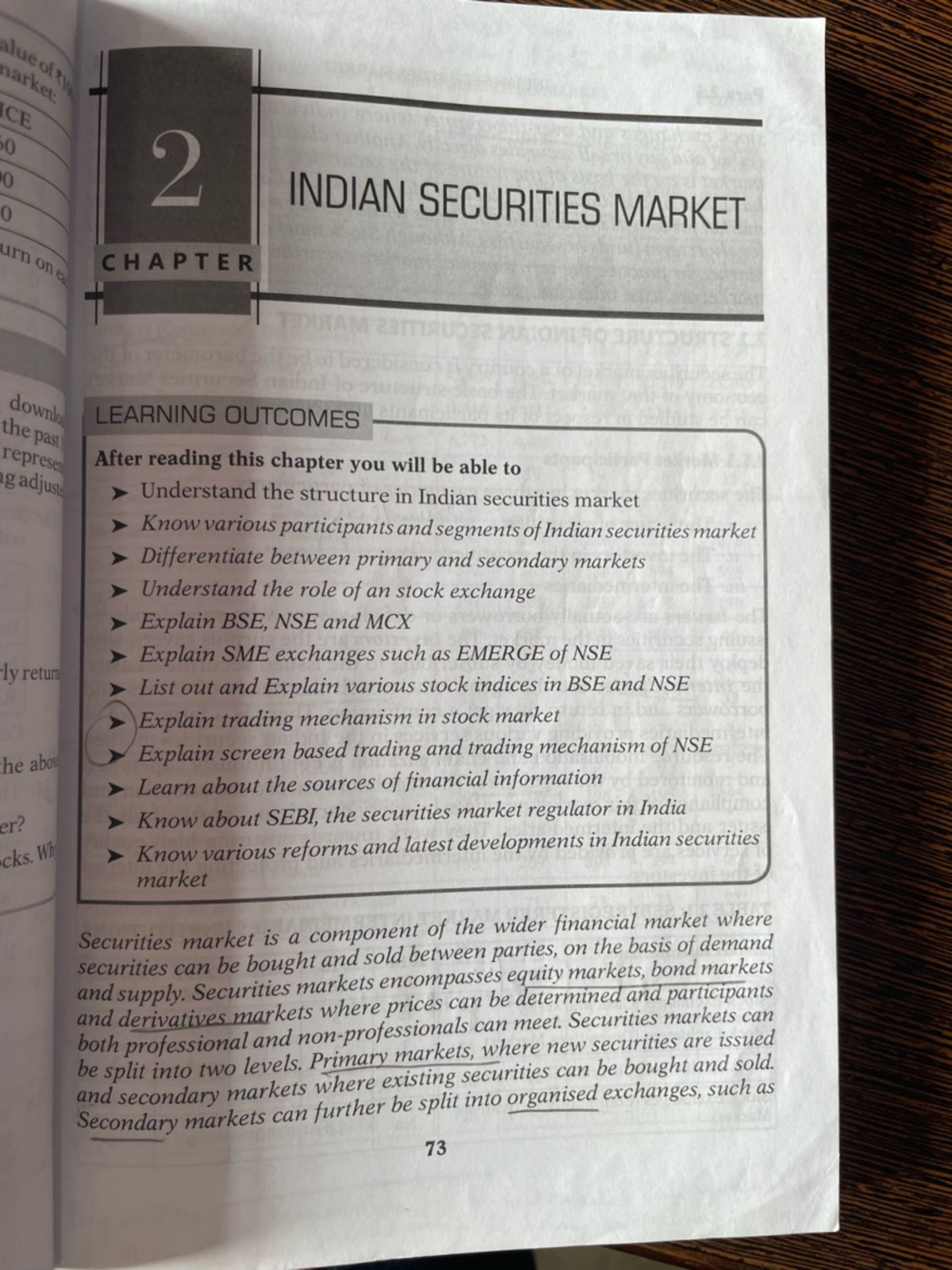 CH2 GE - Indian Securities Market Overview and Key Concepts - Studocu