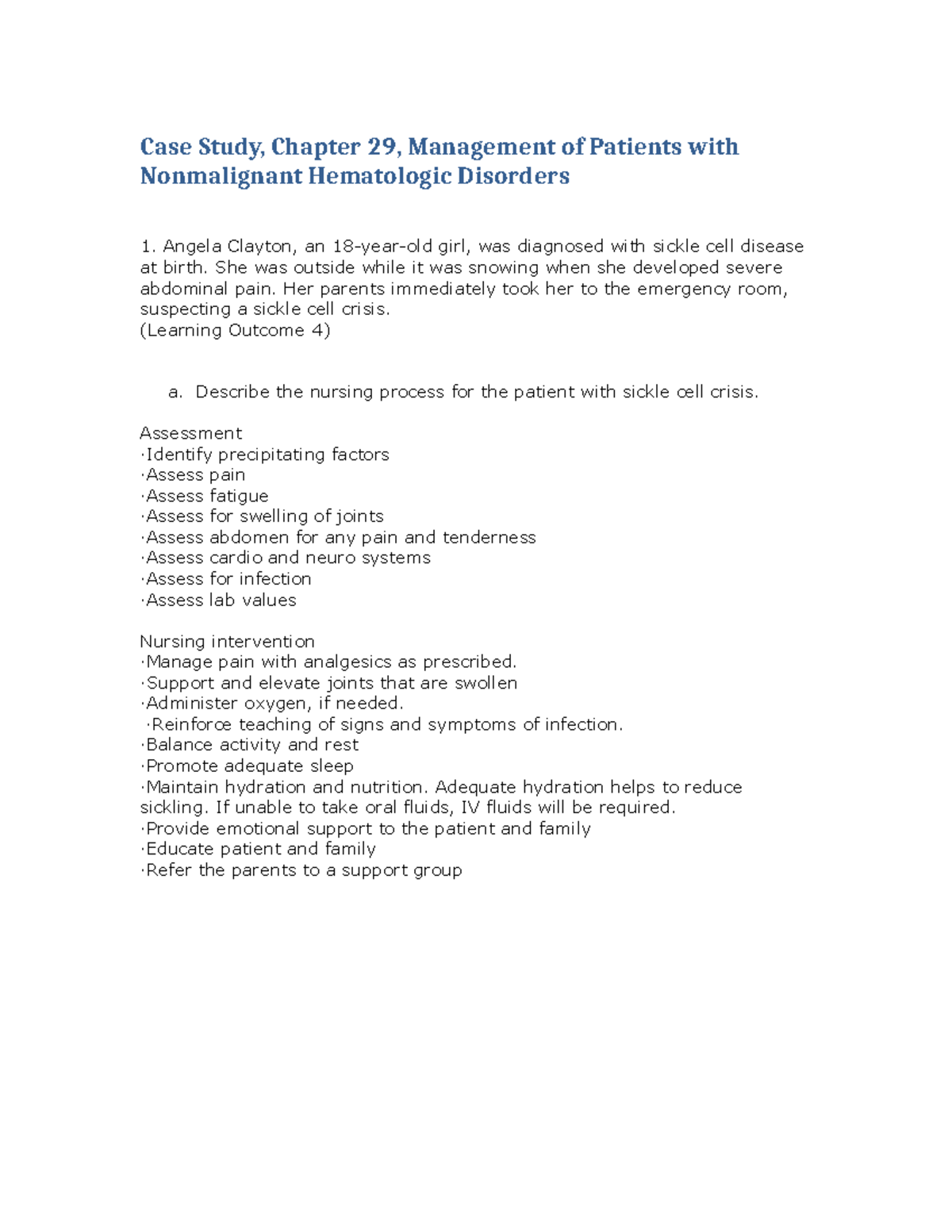 CS Chapter 29 - Case Study - Case Study, Chapter 29, Management of ...